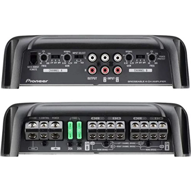 Pioneer GM-D8704, 4-Kanal-Class-D-Verstärker mit 1.200 W Gesamtleistung, variabler Frequenzweiche und Cinch-Anschlüssen – Bild 2