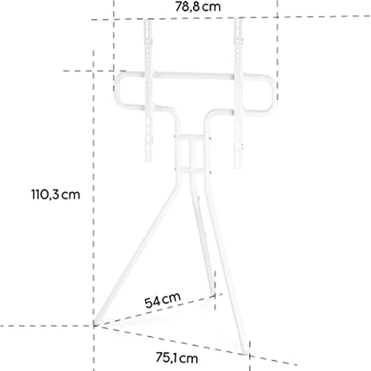 Hama TV Ständer im Staffelei Design (stabiler Fernsehständer für 37-75 Zoll, höhenverstellbarer TV Stand als Tripod, kompaktes TV Stativ, VESA kompatibler Bodenständer) weiß – Bild 5