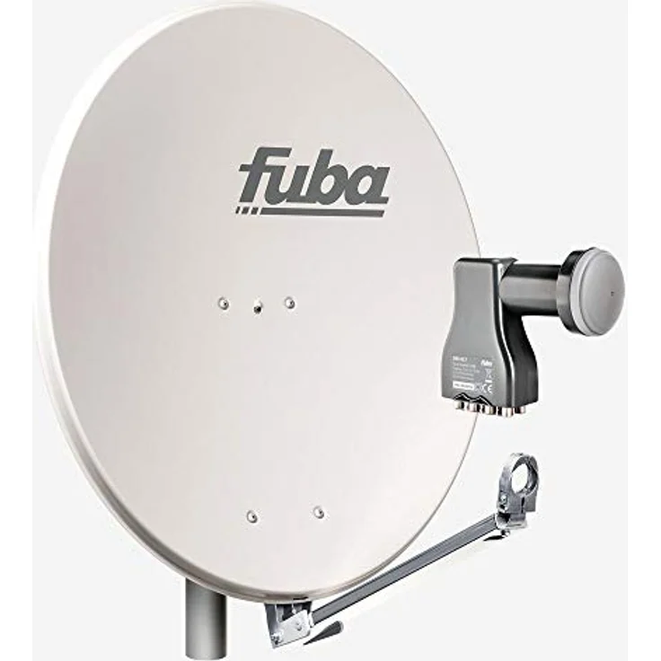 Fuba DAL 808 G Sat-Anlage, 74 cm Alu Sat-Schüssel in Grau, Octo LNB DEK 817 für 8 Teilnehmer, HDTV- und 4K-kompatibel – Bild 1