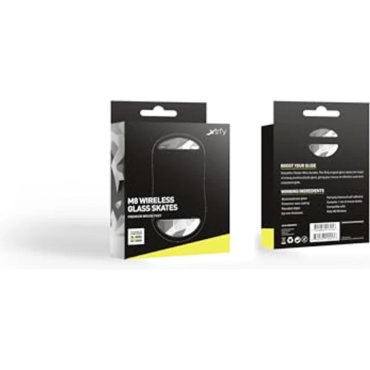 Xtrfy Glass Skates, Premium-Mausfüße aus starkem Aluminosilikat-Glas, kompatibel mit Gaming-Maus M8 Wireless, für schnelles und präzises Gleiten, Litus White – Bild 4