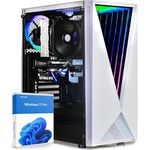 dcl24.de AMD Gamer PC Ryzen 5 5500, RTX4060Ti 8GB - 500GB SSD, 16GB DDR4, Gaming PC mit 6x4.2 GHz, High End Gamer PC mit WLAN, Computer mit Windows 11 Pro [weiß]