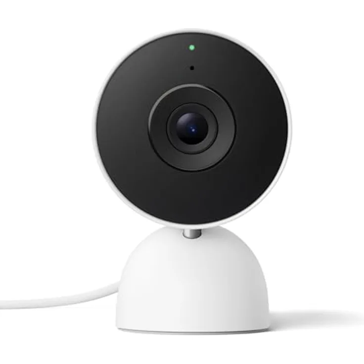 Google Nest Cam Indoor (3. Generation), Sicherheitskamera mit 2K-Video, kabelgebunden, funktioniert mit Google Home, Farbe: Snow