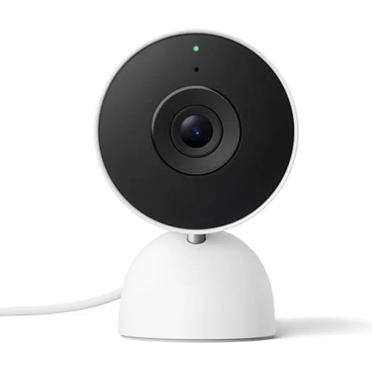 Google Nest Cam Indoor (3. Generation), Sicherheitskamera mit 2K-Video, kabelgebunden, funktioniert mit Google Home, Farbe: Snow – Bild 1