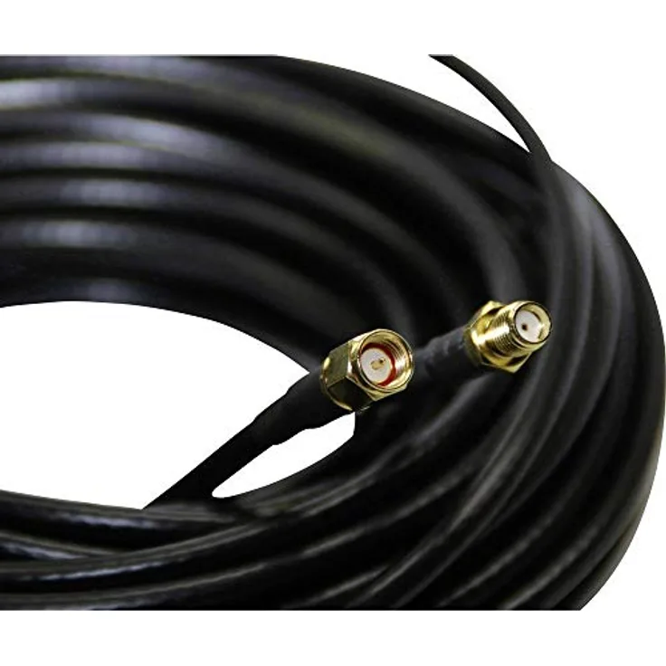 Wittenberg Antennen Antennenkabel SMA Buchse auf Stecker, 5 m, Schwarz, für LTE/GSM/UMTS
