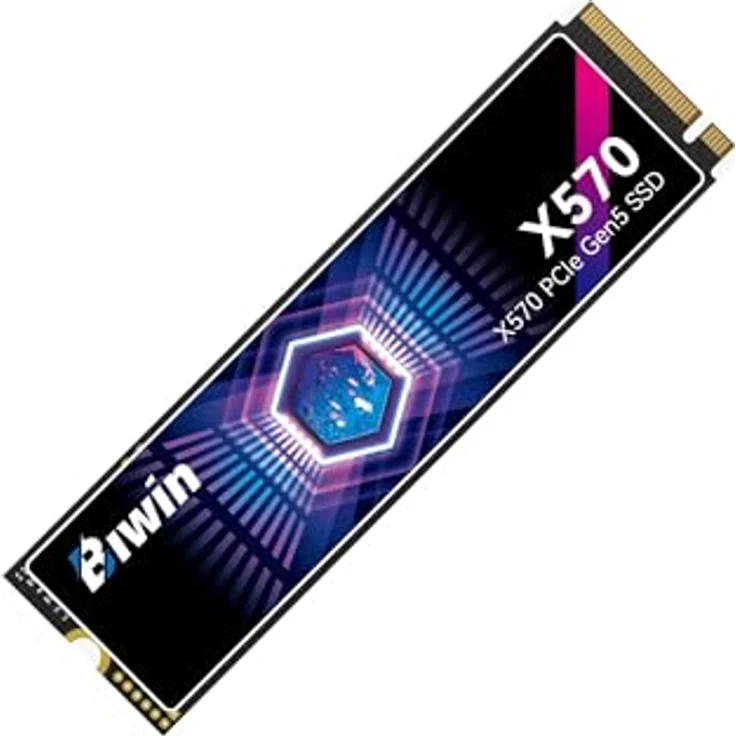 BIWIN Black Opal X570 Gen5 Gaming SSD 1TB - M.2 2280 NVMe PCIe 5.0, bis zu 14000 MB/s Lesen, 3D TLC NAND, DRAM-loses Design, 5 Jahre Garantie – Bild 1