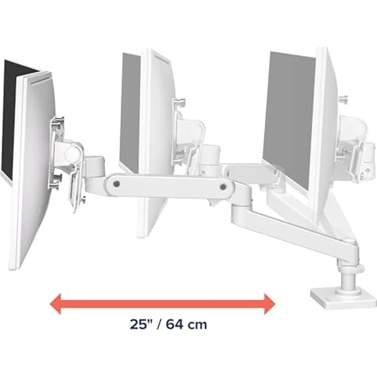 Ergotron LX PRO ARM DUAL DIRECT DESK MOUNT, Monitorhalterung für zwei Bildschirme, 27.01", weiß – Bild 3