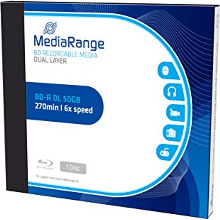 MediaRange BD-R Dual Layer 50GB 6-Fache Schreibgeschwindigkeit, Einzelnes Jewelcase – Bild 2