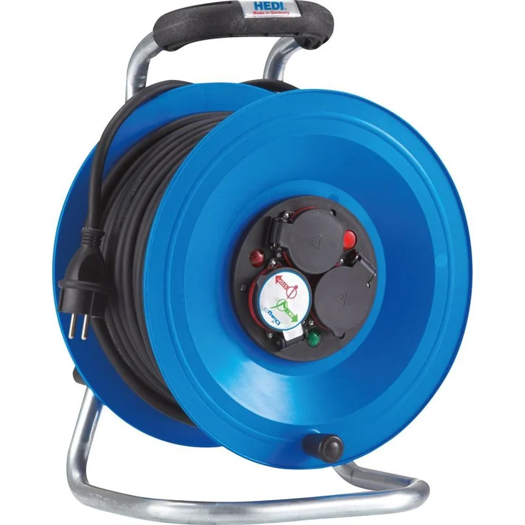 Magni Kabelrolle, Kunststoff-Kabeltrommel Stecker-Typ E H07RN-F 3G2,5 mit Überlastschutz, 3 m, VDE-geprüft