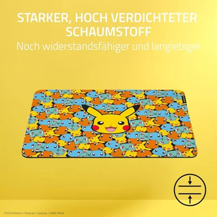 Razer Gigantus V2 Pokémon Edition, weiche Gaming-Mausmatte mit mikrogewebter Oberfläche, dicker Gummischaum-Unterlage, rutschfest, 360 x 275 x 3 mm | Pokémon Kanto – Bild 3