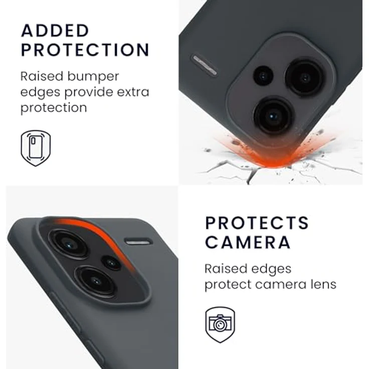 kwmobile Handyhülle für Xiaomi Redmi Note 13 Pro+ 5G - Flexibles TPU Case in Heidelbeerblau mit kabellosem Laden und rutschfester Gummierung – Bild 3