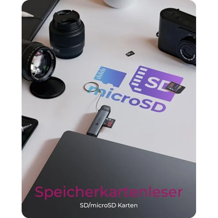 ICY Box IB-CR203-CU3, 3-in-1 Kartenleser USB-C/A für SD/microSD mit 5 Gbit/s und USB-A Port, kompakt und robust für PC, Notebook, MacBook, Tablet & Smartphone – Bild 2