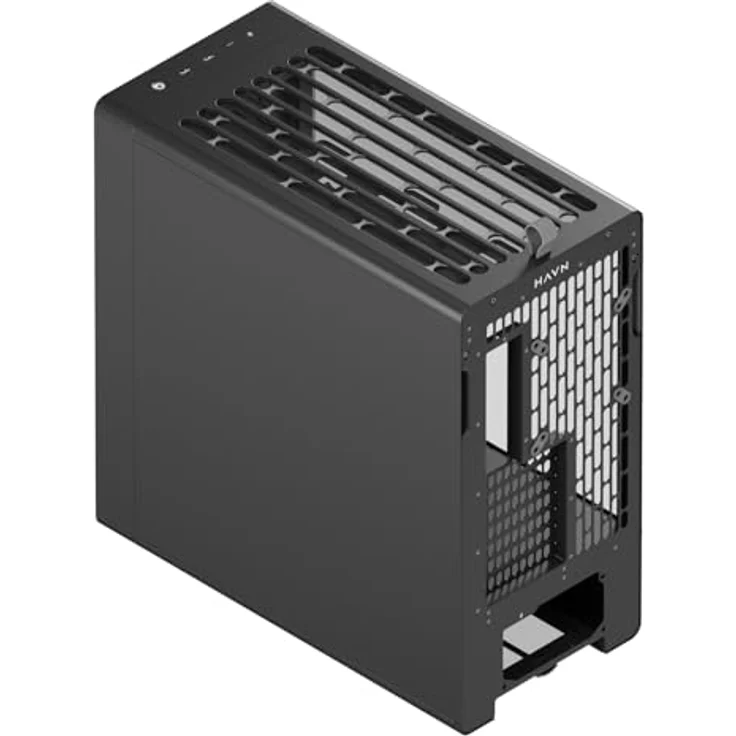 HAVN BF 360 Midi-Tower PC-Gehäuse für E-ATX, Tempered Glass, schwarz, mit Luftstrom-Optimierung und magnetischen Panels – Bild 7