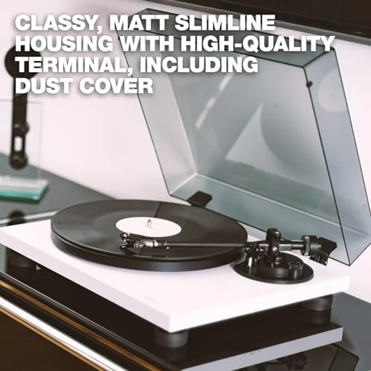 Reloop Turn 2-Wei Analoger HiFi Plattenspieler für Audio Puristen, Weiß – Bild 4