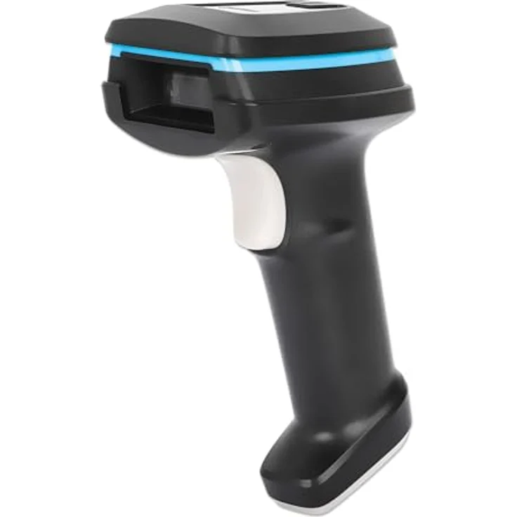 Manhattan Kabelloser 2D Long Range LED-Barcodescanner, 1D/2D Barcode-Scanner mit 80 m Reichweite, IP52 Schutz, Schwarz – Bild 1
