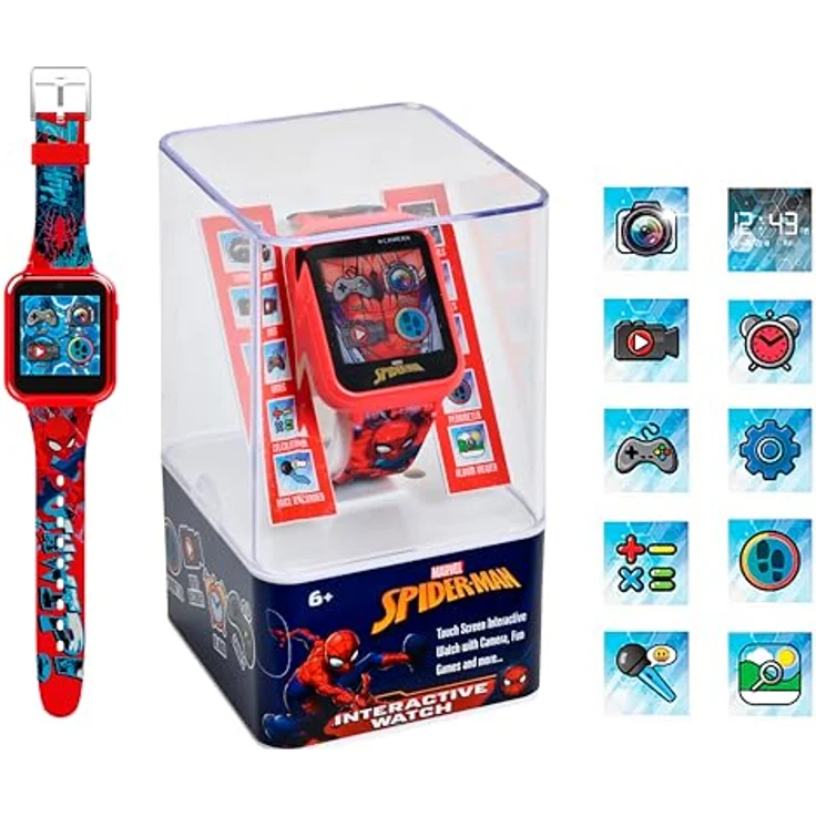 Accutime Kinder Smartwatch Spider-Man (40 mm) mit Selfie-Kamera, 6 intergierten Spielen und Fitness-Tracker – Bild 4