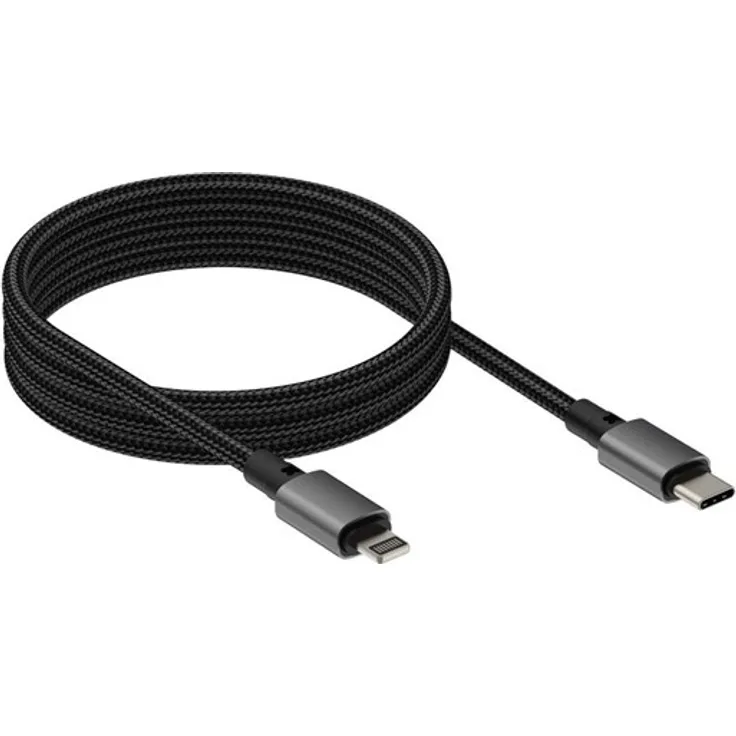 Vision Lightning Kabel - 1 m, USB-C zu Lightning, schwarz, magnetisch, unterstützt Stromversorgung