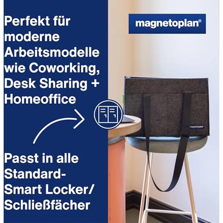 Magnetoplan Aktentasche 11126, praktische Laptop-Tasche aus 100 % recyceltem Polyester, grau, 45 x 25 x 15 cm, für flexibles Arbeiten – Bild 2