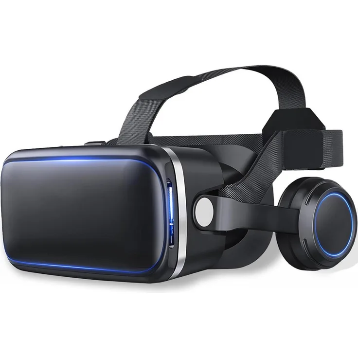 Minicee VR Brille Smartphone – 3D Virtual Reality mit HiFi-Kopfhörer, kompatibel mit Android & iPhone, für Smartphones 4,7–6,53 Zoll