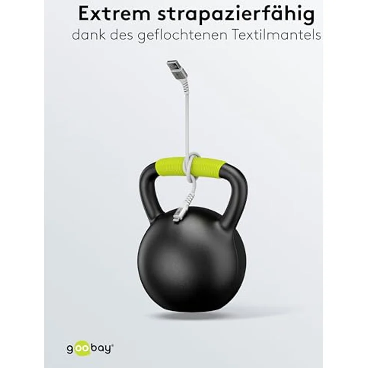 Goobay Lightning auf USB-A, supersoftes Textilkabel mit Metallsteckern, 0,5 m, flexibles Silikon für maximalen Schutz – Bild 6