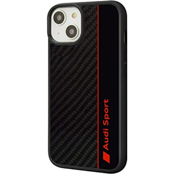 Audi Sport Handyhülle - Kompatibel mit iPhone 14 - Stoßabsorbierend mit Carbon - Schwarz mit roten Details – Bild 3