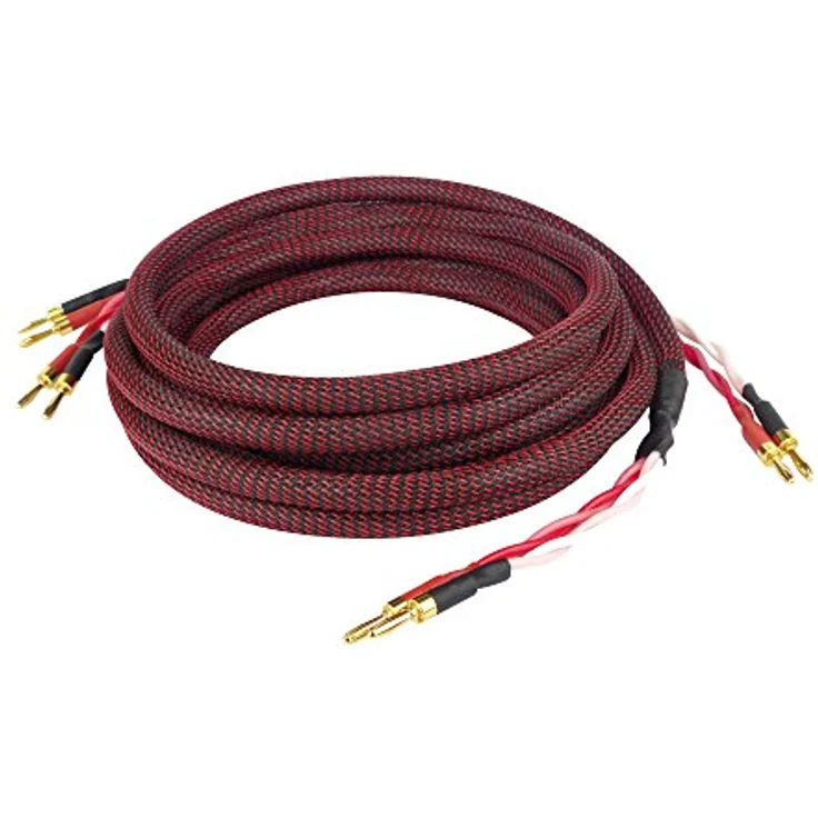 Dynavox Perfect Sound Lautsprecherkabel, Paar, Flexibles High-End Lautspecher-Kabel mit hochwertigen Bananensteckern, konfektioniert, Farbe schwarz/rot, Länge 3 m – Bild 1