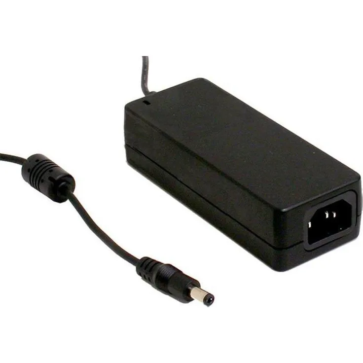 MeanWell GST40A, Power Adapter Desktop-Netzteil C14, 40W, 7.5V, Schwarz, energiesparend mit LED-Anzeige und Schutzfunktionen