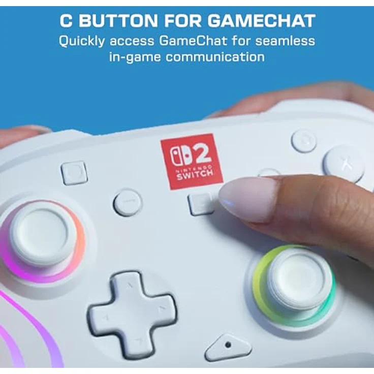 Turtle Beach Afterglow Wave Weiß, Kabelloser RGB-Gaming-Controller mit anpassbaren Lichteffekten und TMR-Thumbsticks, offiziell lizenziert für Nintendo Switch 2 – Bild 5
