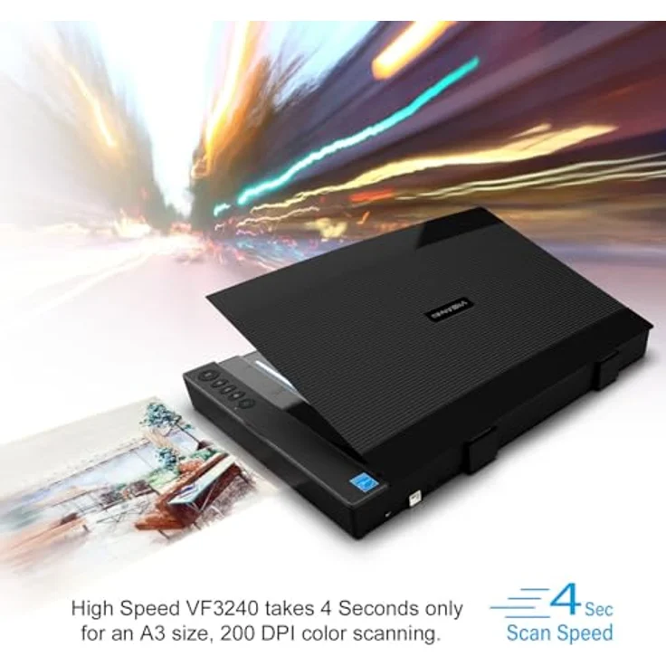 Home Office-Viisan VF 3240, Flachbettscanner DIN-A3. Max. Auflösung 2400x2400 DPI. inkl. ViiScan Software für Bildbearbeitung und OCR Texterkennung. Kompatibel mit Windows. Treiber für Mac Software. – Bild 7