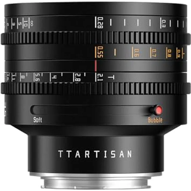 TTArtisan 35 mm CINE T2.1 Dual Bokeh Metallgehäuse Objektiv für Leica L Mount, Schwarz, T2.1 Blende, Bubble- und Soft-Bokeh Effekte, 82 mm Filtergewinde