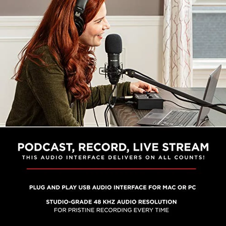 M-Audio M-Track Solo – USB Audio Interface für Aufnahmen, Streaming und Podcasting, mit XLR-, Line- und DI-Eingängen, inklusive Softwarepaket – Bild 2