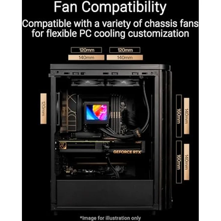 ASUS ProArt PA401 Wood Edition, ATX-PC-Gehäuse mit gehärtetem Glas, 2 x 160-mm-Lüfter, Tastensperre – Bild 5