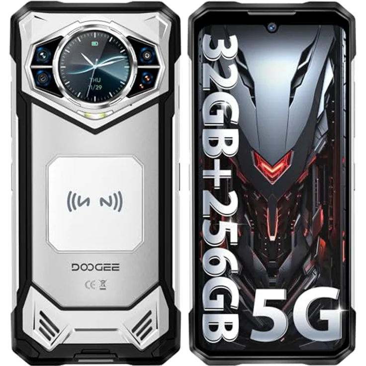 DOOGEE S200 Outdoor Smartphone 5G Android 14, 32GB RAM+256GB/2TB ROM, 10100mAh(33W), 6.72" FHD+ 120Hz, 100MP+20MP Nachtsicht, IP68/IP69K, 5G Dual SIM/NFC - Robustes Baustellenhandy in Grau – Bild 1