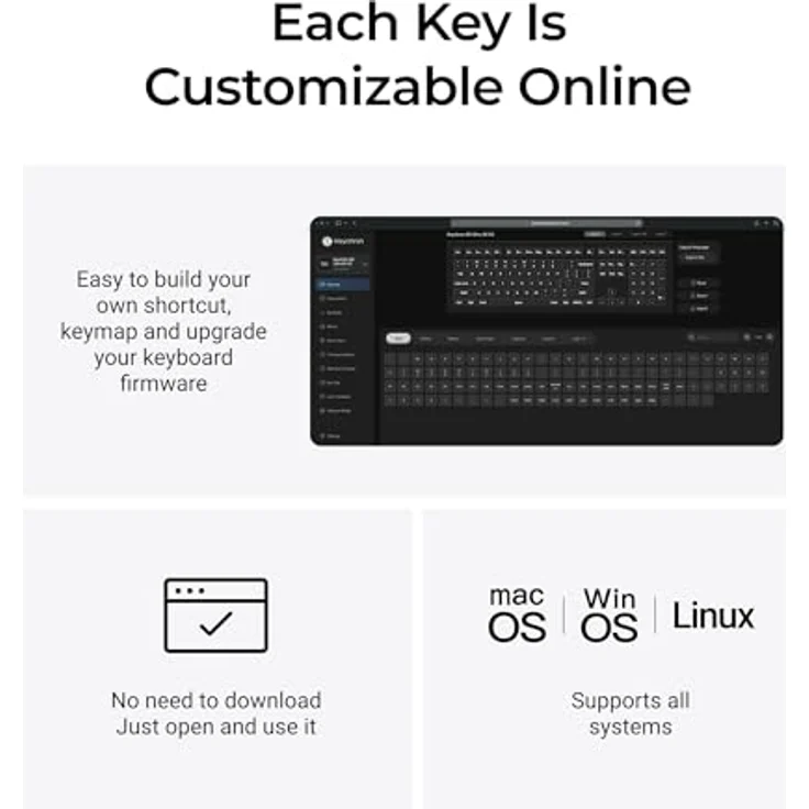 Keychron Q6 Ultra 8K, Kabellose mechanische Tastatur mit Vollmetallgehäuse, 100% ISO-DE-Layout, 8000 Hz Abtastrate, RGB-Beleuchtung, Bluetooth 5.3, Silk POM Red-Schalter – Bild 4
