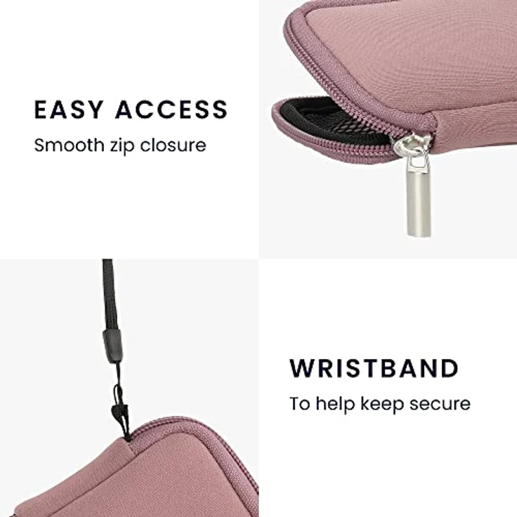kwmobile In-Ear Kopfhörer Tasche kompatibel mit in-Ear Headphones - Neopren Cover Case - 6 x 9 cm Innenmaße - Dark Rose Etui – Bild 4