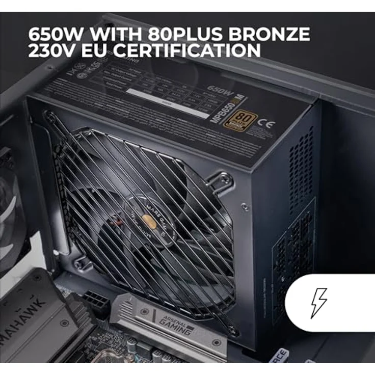 Tacens MARS MPB650SIM, 650W DC-DC Netzteil, 80PLUS BRONZE, Schwarz – Bild 3