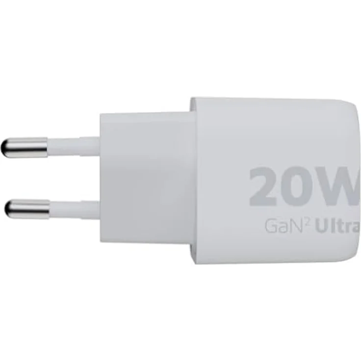 Xtorm 20W GaN2 Ultra Power Adapter, GaN-Technologie, USB-C und USB-A, Power Delivery, GRS recyceltes Plastik - Weiß – Bild 3
