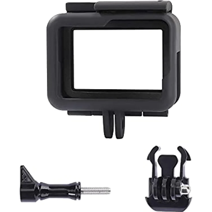 QIMEI-SHOP Gehäuse Rahmen für GoPro Hero 7/6/5/(2018) Black, robustes Schutzgehäuse mit präzisen Ausschnitten und Montagezubehör, schwarz – Bild 2