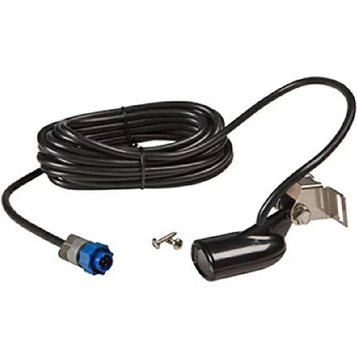 Lowrance Geber 20 Grad für Heckmontage mit Hybrid Dual Imaging, Temperaturfühler und 6 m Kabel, blauer Stecker