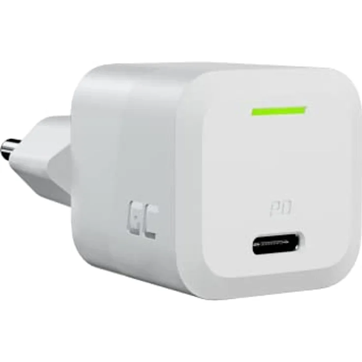 Green Cell Weißes Ladegerät PowerGaN PD 33W mit 1X USB-C PowerDelivery QC 3.0 Netzteil mit GaN Tech, Wandladegerät kompatibel mit PPS, Samsung AFC, für Laptops, MacBook, iPhone, Nintendo Switch – Bild 1