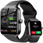 JUNG Fitpolo Smartwatch Fitnessuhr Damen & Herren, Bluetooth, 100+ Trainingsmodi, Android/iOS, Wasserdicht, Schrittzähler - Schwarz