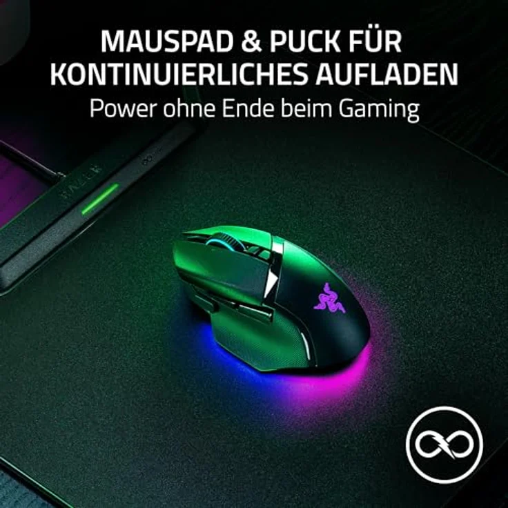 Razer HyperFlux V2, Kabelloses Lademauspad System für Gaming-Mäuse mit LED-Ladeanzeige, Anti-Rutsch Gummifüßen, Autopairing, USB Anschluss, Schwarz – Bild 2