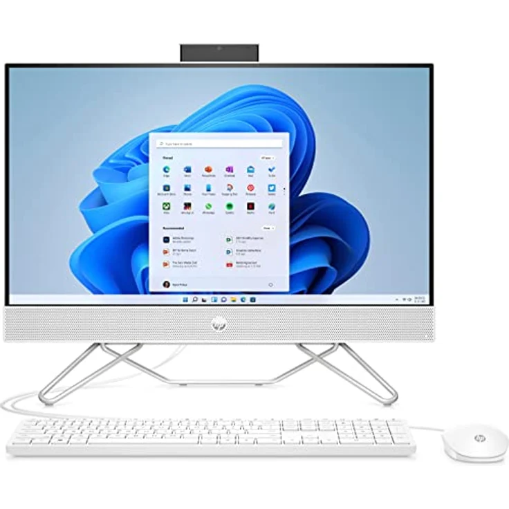HP All in One PC | 23,8" FHD-Display | Intel Core i5-1235U | 8 GB DDR4 RAM | 512 GB SSD | Intel Iris Xe-Grafikkarte | QWERTZ Tastatur | Windows 11 Home | Starry White – Bild 1