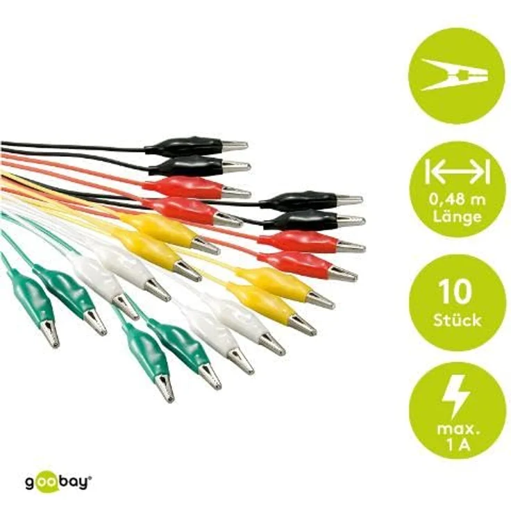 Goobay 11426 Prüfschnur, 0,48 m Schwarz, Grün, Rot, Weiß, Gelb - Preisvergleich – Bild 4