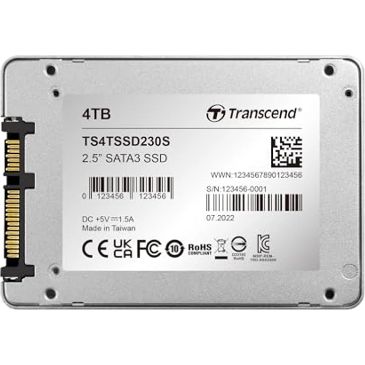 Transcend 4TB SATA III 6Gb/s interne 2.5” SSD (HDD) für Aufrüstung von Desktop-PCs, Laptops, Notebooks und Spielekonsolen TS4TSSD230S – Bild 4