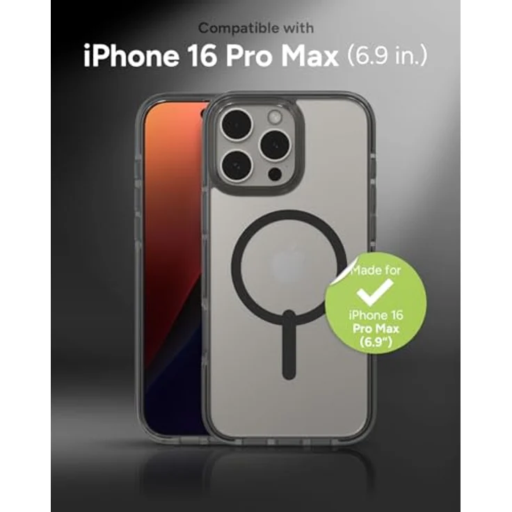 ZAGG Santa Cruz Snap, Graphen-verstärkte Hülle für iPhone 16 Pro Max [6.9-Inch], MagSafe-kompatibel, stoßfest, Rückabdeckung (Schwarz) – Bild 2
