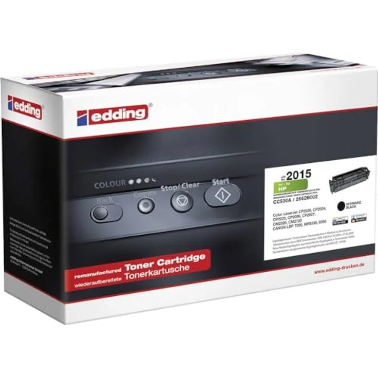 Edding Tonerpatrone ersetzt HP 304A, CC530A, Schwarz, 3500 Seiten, kompatibel – Bild 1
