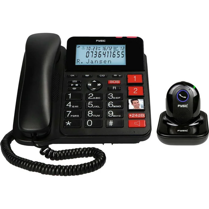 Fysic FX3960 Seniorentelefon, DECT 1.8GHz mit SOS-Paniktaste, Freisprechfunktion und großem Display