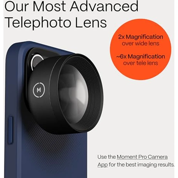 MOMENT Tele 58mm Lens - T-Series Objektiv, Kameraobjektiv für Smartphones mit 2-facher Vergrößerung und Bokeh-Effekt, kompatibel mit iPhone 13 und neuer – Bild 2