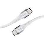Intenso USB-Cable C315C, USB-C auf USB-C Daten- und Ladekabel, Power Delivery und Quick Charge mit bis zu 60 Watt, Nylon, 1.5 Meter, weiß