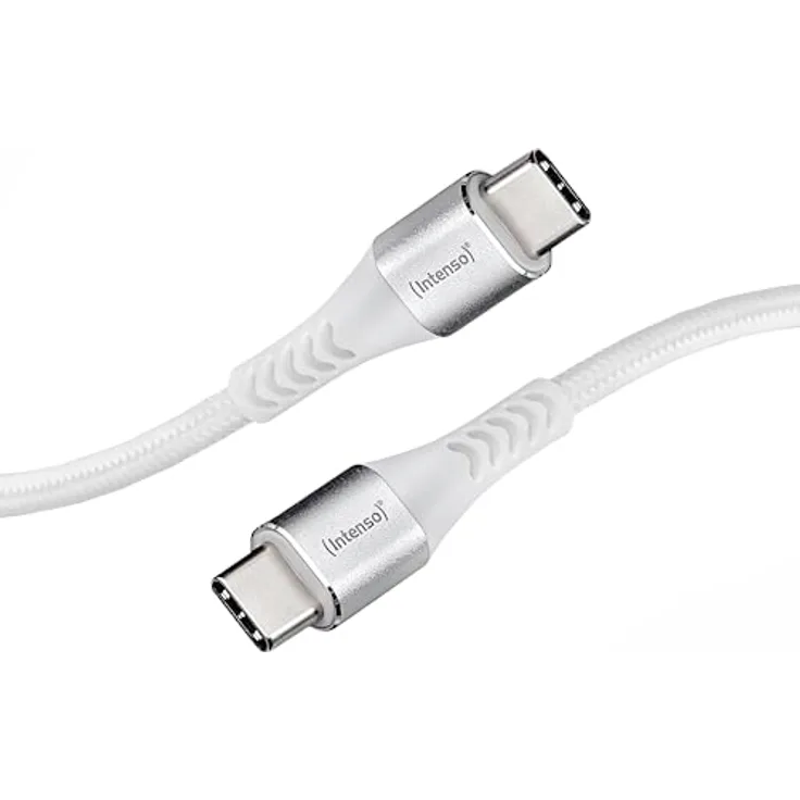 Intenso USB-Cable C315C, USB-C auf USB-C Daten- und Ladekabel, Power Delivery und Quick Charge mit bis zu 60 Watt, Nylon, 1.5 Meter, weiß